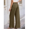 image:imageEVALESS Womens Pants Summer High Waist Wide Leg Palazzo Pants Casual Trousers Beach Travel Vacation OutfitsY Four Leaf Clover