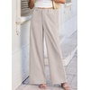 image:imageEVALESS Womens Pants Summer High Waist Wide Leg Palazzo Pants Casual Trousers Beach Travel Vacation OutfitsY Gray