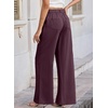 image:imageEVALESS Womens Pants Summer High Waist Wide Leg Palazzo Pants Casual Trousers Beach Travel Vacation OutfitsY Wine Purple