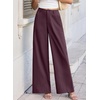 image:imageEVALESS Womens Pants Summer High Waist Wide Leg Palazzo Pants Casual Trousers Beach Travel Vacation OutfitsY Wine Purple