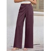 image:imageEVALESS Womens Pants Summer High Waist Wide Leg Palazzo Pants Casual Trousers Beach Travel Vacation OutfitsY Wine Purple