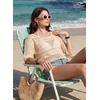 image:imageEVALESS Womens Summer Crochet Tops Half Sleeve Hollow Out Beach Vacation Clothes Resort Wear Cruise OutfitsA Parchment
