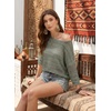 image:imageEVALESS Womens Summer Crochet Tops Half Sleeve Hollow Out Beach Vacation Clothes Resort Wear Cruise OutfitsGrass Green