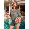 image:imageEVALESS Womens Summer Crochet Tops Half Sleeve Hollow Out Beach Vacation Clothes Resort Wear Cruise OutfitsGrass Green