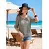 image:imageEVALESS Womens Summer Crochet Tops Half Sleeve Hollow Out Beach Vacation Clothes Resort Wear Cruise OutfitsGrass Green