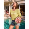 image:imageEVALESS Womens Summer Crochet Tops Half Sleeve Hollow Out Beach Vacation Clothes Resort Wear Cruise OutfitsYellow