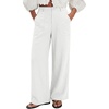 image:imageEVALESS Womens Pants Summer High Waist Wide Leg Palazzo Pants Casual Trousers Beach Travel Vacation Outfits1a White