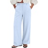 image:imageEVALESS Womens Pants Summer High Waist Wide Leg Palazzo Pants Casual Trousers Beach Travel Vacation OutfitsBeau Blue