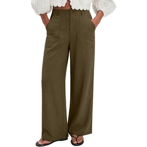image:imageEVALESS Womens Pants Summer High Waist Wide Leg Palazzo Pants Casual Trousers Beach Travel Vacation OutfitsY Four Leaf Clover