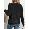 image:imageEVALESS Womens Long Sleeve Shirts Casual Crew Neck Batwing Sleeve Tops  Loose Fit Tunic Blouses for Women DressyFall FashionSoft Lightweight Textured T ShirtBusiness CasualWorkTeacher OutfitsBlack