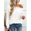 image:imageEVALESS Womens Long Sleeve Shirts Casual Crew Neck Batwing Sleeve Tops  Loose Fit Tunic Blouses for Women DressyFall FashionSoft Lightweight Textured T ShirtBusiness CasualWorkTeacher OutfitsWhite