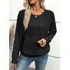 image:imageEVALESS Womens Long Sleeve Shirts Casual Crew Neck Batwing Sleeve Tops  Loose Fit Tunic Blouses for Women DressyFall FashionSoft Lightweight Textured T ShirtBusiness CasualWorkTeacher OutfitsBlack