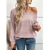 image:imageEVALESS Womens Long Sleeve Shirts Casual Crew Neck Batwing Sleeve Tops  Loose Fit Tunic Blouses for Women DressyFall FashionSoft Lightweight Textured T ShirtBusiness CasualWorkTeacher OutfitsFushia