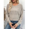 image:imageEVALESS Womens Long Sleeve Shirts Casual Crew Neck Batwing Sleeve Tops  Loose Fit Tunic Blouses for Women DressyFall FashionSoft Lightweight Textured T ShirtBusiness CasualWorkTeacher OutfitsApricot