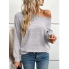 image:imageEVALESS Womens Long Sleeve Shirts Casual Crew Neck Batwing Sleeve Tops  Loose Fit Tunic Blouses for Women DressyFall FashionSoft Lightweight Textured T ShirtBusiness CasualWorkTeacher OutfitsLight Grey