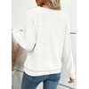 image:imageEVALESS Womens Long Sleeve Shirts Casual Crew Neck Batwing Sleeve Tops  Loose Fit Tunic Blouses for Women DressyFall FashionSoft Lightweight Textured T ShirtBusiness CasualWorkTeacher OutfitsWhite