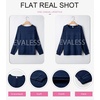 image:imageEVALESS Womens Long Sleeve Shirts Casual Crew Neck Batwing Sleeve Tops  Loose Fit Tunic Blouses for Women DressyFall FashionSoft Lightweight Textured T ShirtBusiness CasualWorkTeacher OutfitsNavy Blue