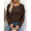 image:imageEVALESS Womens Long Sleeve Shirts Casual Crew Neck Batwing Sleeve Tops  Loose Fit Tunic Blouses for Women DressyFall FashionSoft Lightweight Textured T ShirtBusiness CasualWorkTeacher OutfitsBrown