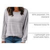 image:imageEVALESS Womens Long Sleeve Shirts Casual Crew Neck Batwing Sleeve Tops  Loose Fit Tunic Blouses for Women DressyFall FashionSoft Lightweight Textured T ShirtBusiness CasualWorkTeacher OutfitsLight Grey