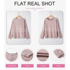 image:imageEVALESS Womens Long Sleeve Shirts Casual Crew Neck Batwing Sleeve Tops  Loose Fit Tunic Blouses for Women DressyFall FashionSoft Lightweight Textured T ShirtBusiness CasualWorkTeacher OutfitsFushia