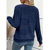 image:imageEVALESS Womens Long Sleeve Shirts Casual Crew Neck Batwing Sleeve Tops  Loose Fit Tunic Blouses for Women DressyFall FashionSoft Lightweight Textured T ShirtBusiness CasualWorkTeacher OutfitsNavy Blue