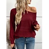 image:imageEVALESS Womens Long Sleeve Shirts Casual Crew Neck Batwing Sleeve Tops  Loose Fit Tunic Blouses for Women DressyFall FashionSoft Lightweight Textured T ShirtBusiness CasualWorkTeacher OutfitsRed