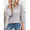image:imageEVALESS Womens Long Sleeve Shirts Casual Crew Neck Batwing Sleeve Tops  Loose Fit Tunic Blouses for Women DressyFall FashionSoft Lightweight Textured T ShirtBusiness CasualWorkTeacher OutfitsLight Grey