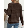 image:imageEVALESS Womens Long Sleeve Shirts Casual Crew Neck Batwing Sleeve Tops  Loose Fit Tunic Blouses for Women DressyFall FashionSoft Lightweight Textured T ShirtBusiness CasualWorkTeacher OutfitsBrown