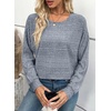 image:imageEVALESS Womens Long Sleeve Shirts Casual Crew Neck Batwing Sleeve Tops  Loose Fit Tunic Blouses for Women DressyFall FashionSoft Lightweight Textured T ShirtBusiness CasualWorkTeacher OutfitsBeau Blue
