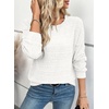 image:imageEVALESS Womens Long Sleeve Shirts Casual Crew Neck Batwing Sleeve Tops  Loose Fit Tunic Blouses for Women DressyFall FashionSoft Lightweight Textured T ShirtBusiness CasualWorkTeacher OutfitsWhite