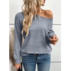 image:imageEVALESS Womens Long Sleeve Shirts Casual Crew Neck Batwing Sleeve Tops  Loose Fit Tunic Blouses for Women DressyFall FashionSoft Lightweight Textured T ShirtBusiness CasualWorkTeacher OutfitsBeau Blue