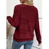 image:imageEVALESS Womens Long Sleeve Shirts Casual Crew Neck Batwing Sleeve Tops  Loose Fit Tunic Blouses for Women DressyFall FashionSoft Lightweight Textured T ShirtBusiness CasualWorkTeacher OutfitsRed