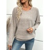 image:imageEVALESS Womens Long Sleeve Shirts Casual Crew Neck Batwing Sleeve Tops  Loose Fit Tunic Blouses for Women DressyFall FashionSoft Lightweight Textured T ShirtBusiness CasualWorkTeacher OutfitsApricot