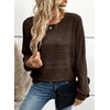 image:imageEVALESS Womens Long Sleeve Shirts Casual Crew Neck Batwing Sleeve Tops  Loose Fit Tunic Blouses for Women DressyFall FashionSoft Lightweight Textured T ShirtBusiness CasualWorkTeacher OutfitsBrown