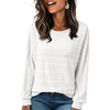 image:imageEVALESS Womens Long Sleeve Shirts Casual Crew Neck Batwing Sleeve Tops  Loose Fit Tunic Blouses for Women DressyFall FashionSoft Lightweight Textured T ShirtBusiness CasualWorkTeacher OutfitsWhite