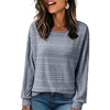 image:imageEVALESS Womens Long Sleeve Shirts Casual Crew Neck Batwing Sleeve Tops  Loose Fit Tunic Blouses for Women DressyFall FashionSoft Lightweight Textured T ShirtBusiness CasualWorkTeacher OutfitsBeau Blue