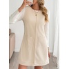 image:imageEVALESS Womens Corduroy Overall Dress Sleeveless Pinafore Pockets  Soft Wale Texture a Line Layering Fit Teacher Office 2026 Fall OutfitsBeige