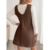 image:imageEVALESS Womens Corduroy Overall Dress Sleeveless Pinafore Pockets  Soft Wale Texture a Line Layering Fit Teacher Office 2026 Fall OutfitsBrown