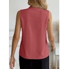 image:imageEVALESS Business Casual Tops for Women Button Down Work Sleeveless Blouses  Pleated V Neck Professional Tank Top Trendy 2026Fall Shirts Under BlazersOffice Interview OutfitsLightweightBreathableMineral Red