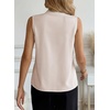 image:imageEVALESS Business Casual Tops for Women Button Down Work Sleeveless Blouses  Pleated V Neck Professional Tank Top Trendy 2026Fall Shirts Under BlazersOffice Interview OutfitsLightweightBreathableBeige
