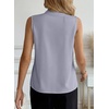 image:imageEVALESS Business Casual Tops for Women Button Down Work Sleeveless Blouses  Pleated V Neck Professional Tank Top Trendy 2026Fall Shirts Under BlazersOffice Interview OutfitsLightweightBreathableBeau Blue