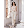 image:imageEVALESS Business Casual Tops for Women Button Down Work Sleeveless Blouses  Pleated V Neck Professional Tank Top Trendy 2026Fall Shirts Under BlazersOffice Interview OutfitsLightweightBreathableBeige