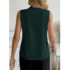 image:imageEVALESS Business Casual Tops for Women Button Down Work Sleeveless Blouses  Pleated V Neck Professional Tank Top Trendy 2026Fall Shirts Under BlazersOffice Interview OutfitsLightweightBreathableDark Green