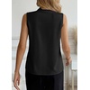 image:imageEVALESS Business Casual Tops for Women Button Down Work Sleeveless Blouses  Pleated V Neck Professional Tank Top Trendy 2026Fall Shirts Under BlazersOffice Interview OutfitsLightweightBreathableBlack