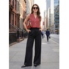 image:imageEVALESS Business Casual Tops for Women Button Down Work Sleeveless Blouses  Pleated V Neck Professional Tank Top Trendy 2026Fall Shirts Under BlazersOffice Interview OutfitsLightweightBreathableMineral Red
