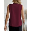 image:imageEVALESS Business Casual Tops for Women Button Down Work Sleeveless Blouses  Pleated V Neck Professional Tank Top Trendy 2026Fall Shirts Under BlazersOffice Interview OutfitsLightweightBreathableBurgundy