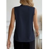 image:imageEVALESS Business Casual Tops for Women Button Down Work Sleeveless Blouses  Pleated V Neck Professional Tank Top Trendy 2026Fall Shirts Under BlazersOffice Interview OutfitsLightweightBreathableDirty Blue