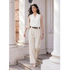 image:imageEVALESS Business Casual Tops for Women Button Down Work Sleeveless Blouses  Pleated V Neck Professional Tank Top Trendy 2026Fall Shirts Under BlazersOffice Interview OutfitsLightweightBreathableWhite
