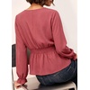 image:imageEVALESS Peplum Tops for Women Fall Long Sleeve Shirts  Smocked Waist Business Casual Dressy BlousesWork Office Interview Corporate Professional Formal OutfitsDate Night ClothesMineral Red