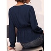 image:imageEVALESS Peplum Tops for Women Fall Long Sleeve Shirts  Smocked Waist Business Casual Dressy BlousesWork Office Interview Corporate Professional Formal OutfitsDate Night ClothesDirty Blue